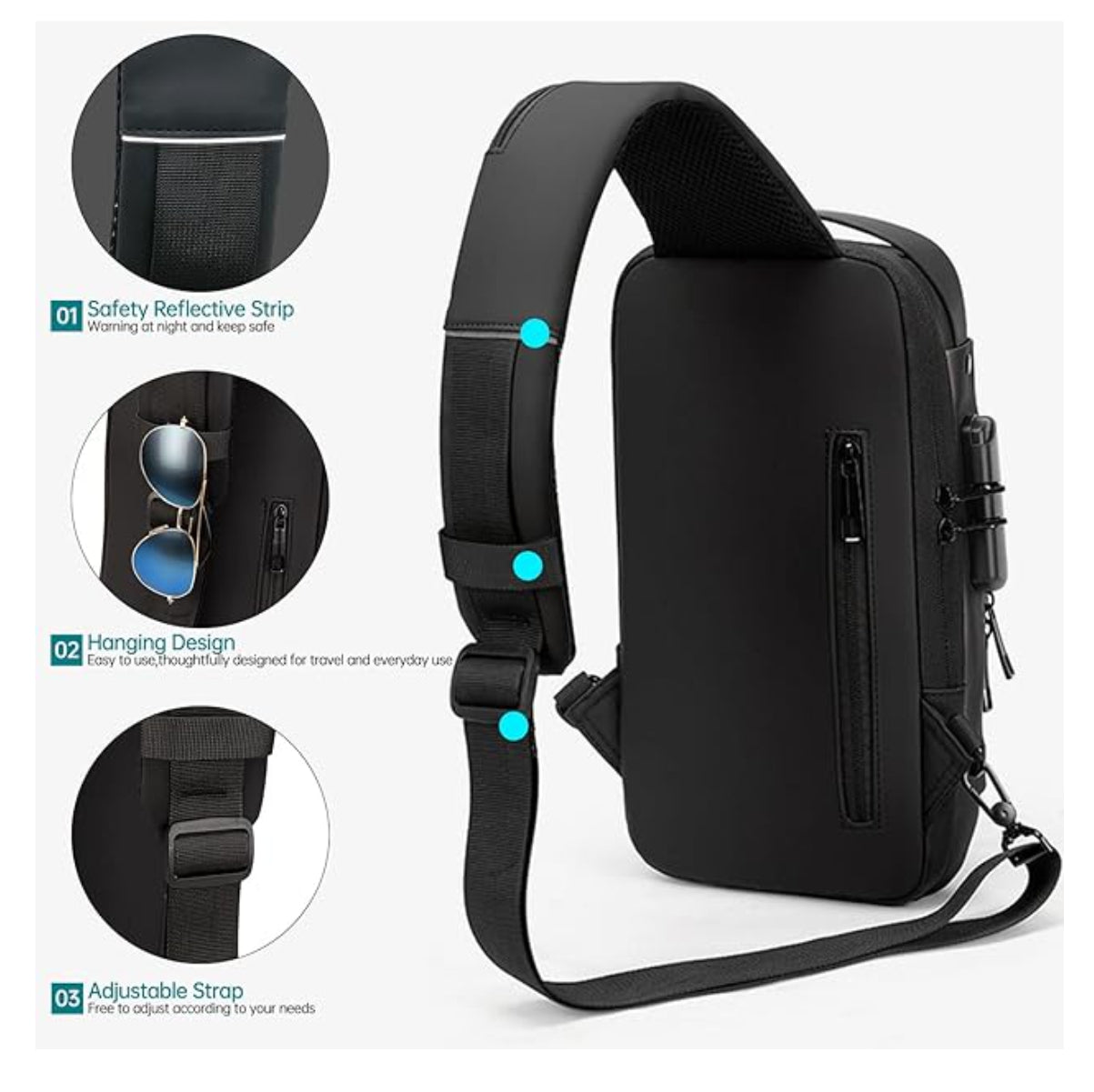 Maleta Antirrobo Puerto Usb Bolso Cruzad