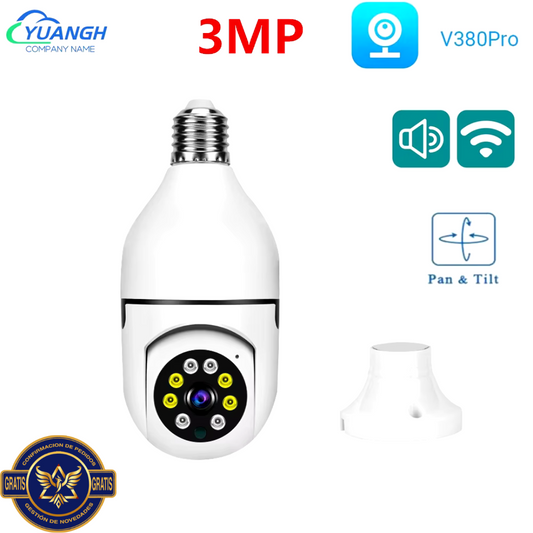 💡 Cámara Bombillo IP V380 – Seguridad Discreta y Tecnología en tu Luz
